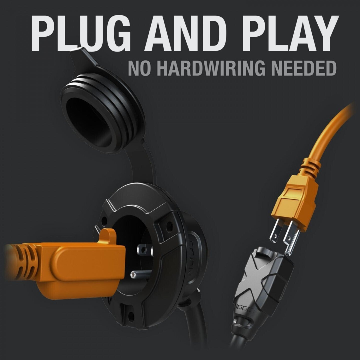 AC Port Plug With 6 Foot Extension Cord (Block Heater Cord)