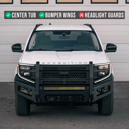 GRIDIRON 2025-2026 Ford Expedition Interceptor Front Bumper (Grill Guard + Mounts + Center Tub + Wings)